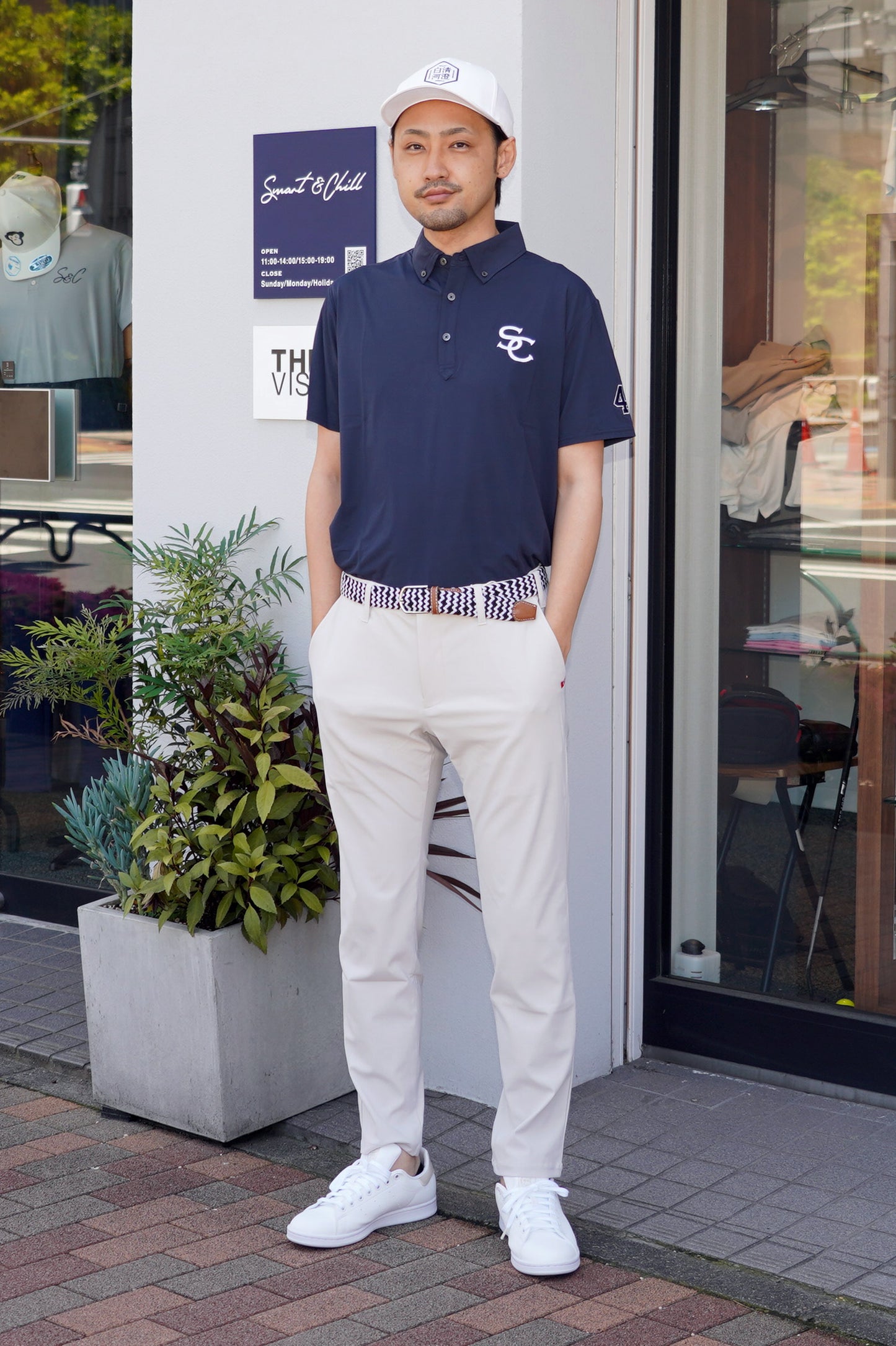 身長178cm・体重70kg・ウエスト82cmモデル着用サイズMサイズ
