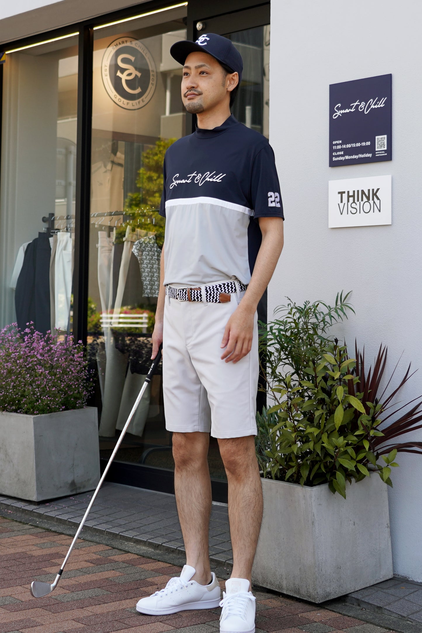 身長178cm・体重70kg・ウエスト82cmモデル着用サイズLサイズ
