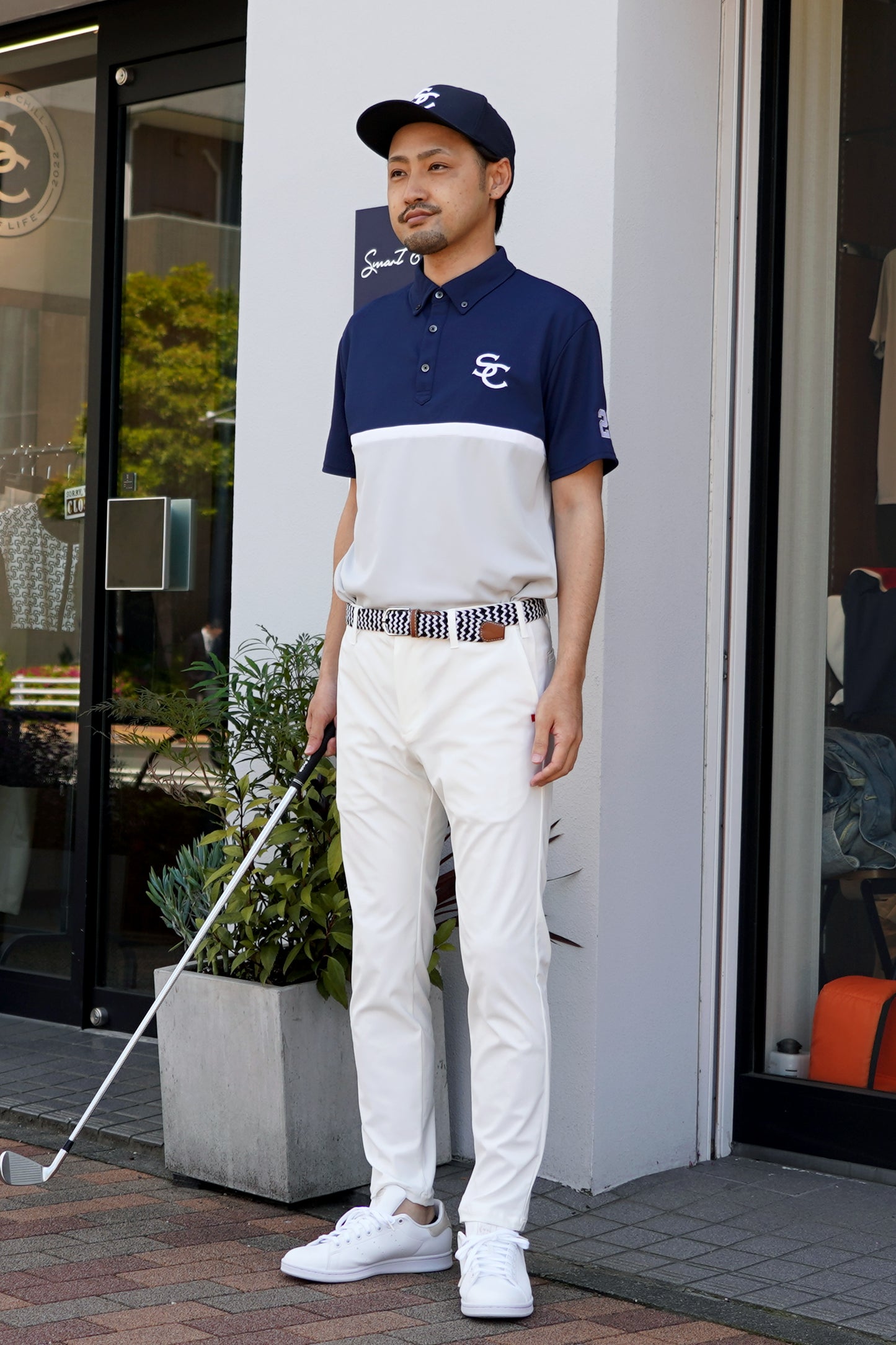 身長178cm・体重70kg・ウエスト82cmモデル着用サイズLサイズ