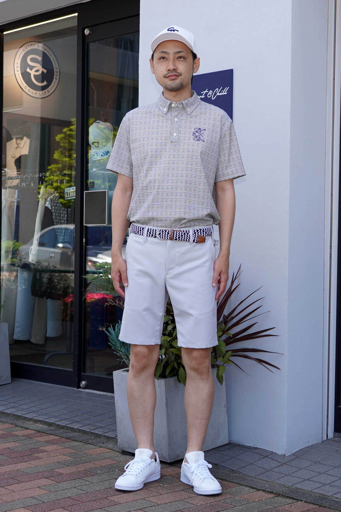 身長178cm・体重70kg・ウエスト82cmモデル着用サイズMサイズ