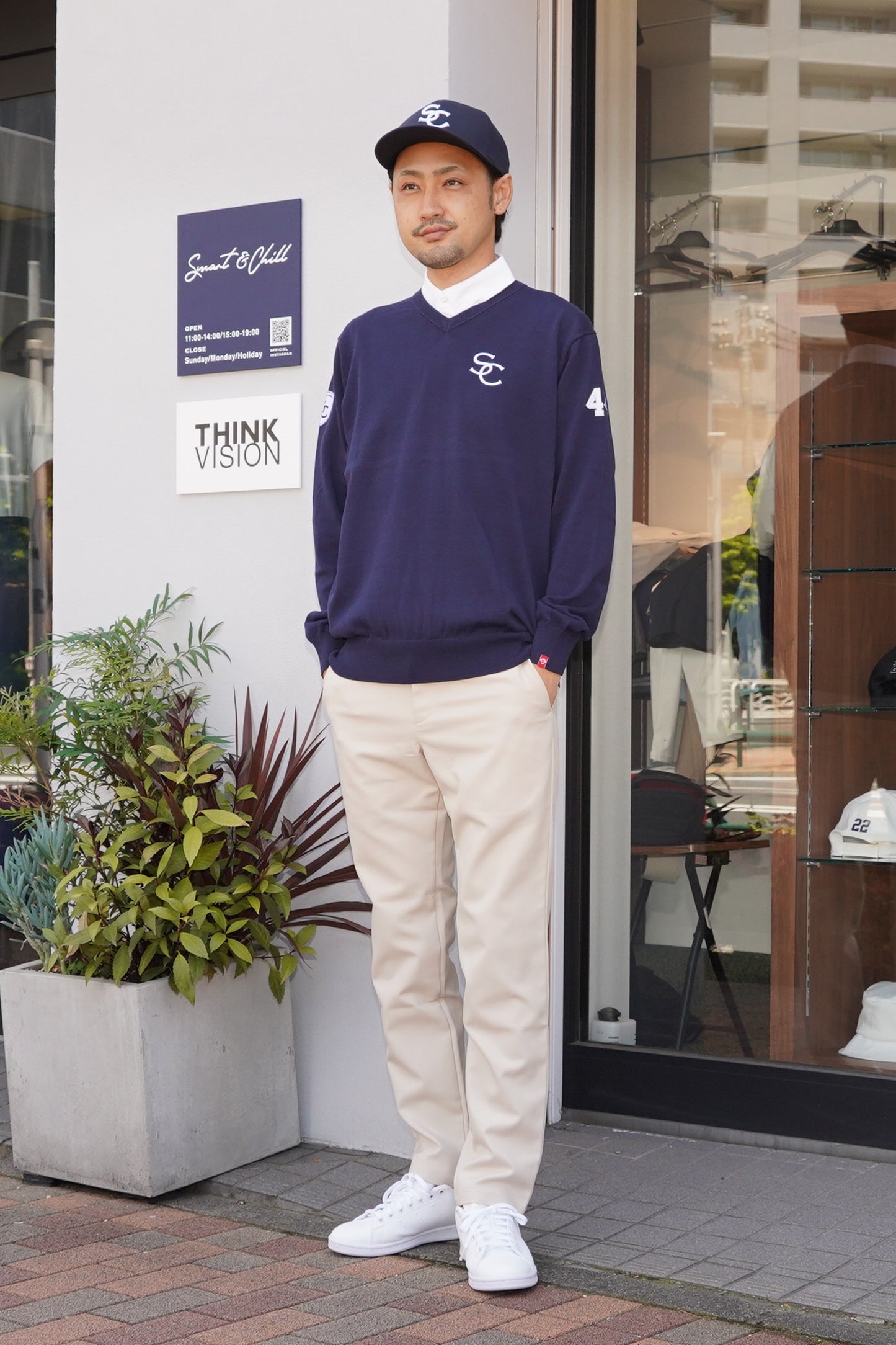 身長178cm・体重70kg・ウエスト82cmモデル着用サイズMサイズ