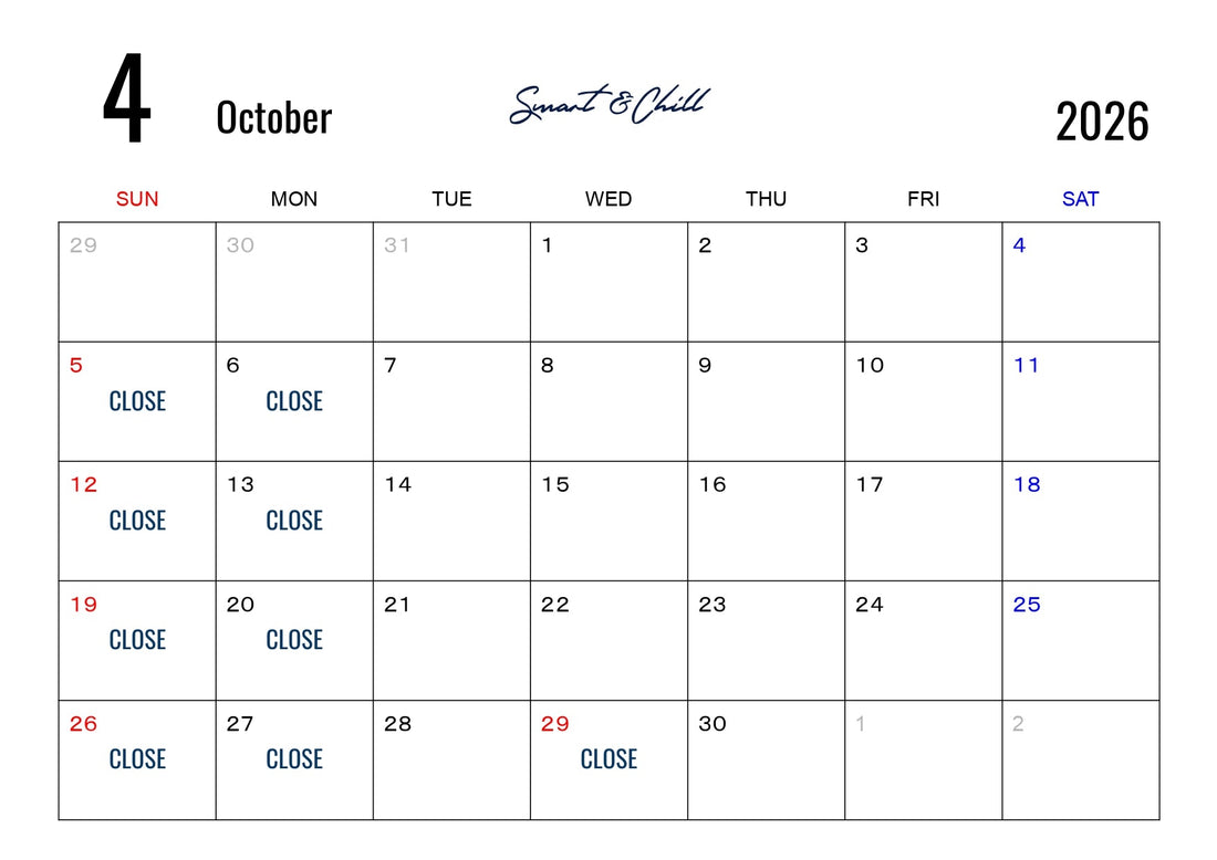 【重要】4月度定休日及び定休日変更について