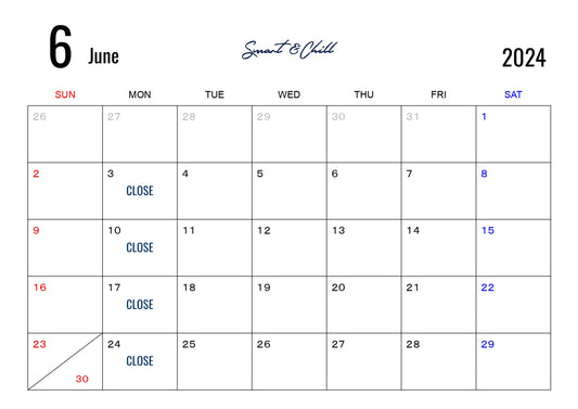 6月度定休日のお知らせ