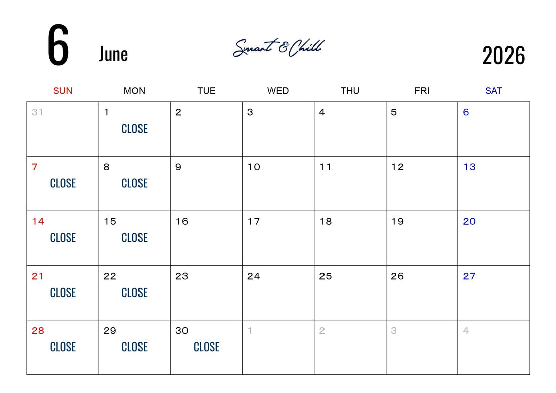 6月度定休日のお知らせ
