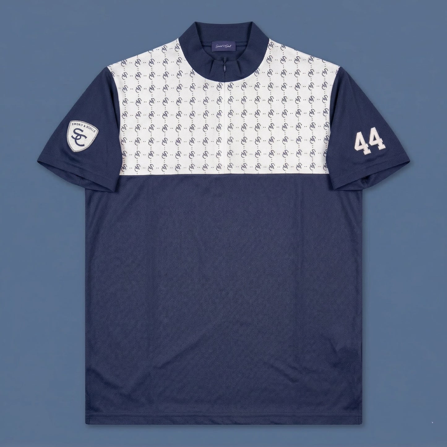 モノグラムジップアップモックネック/44