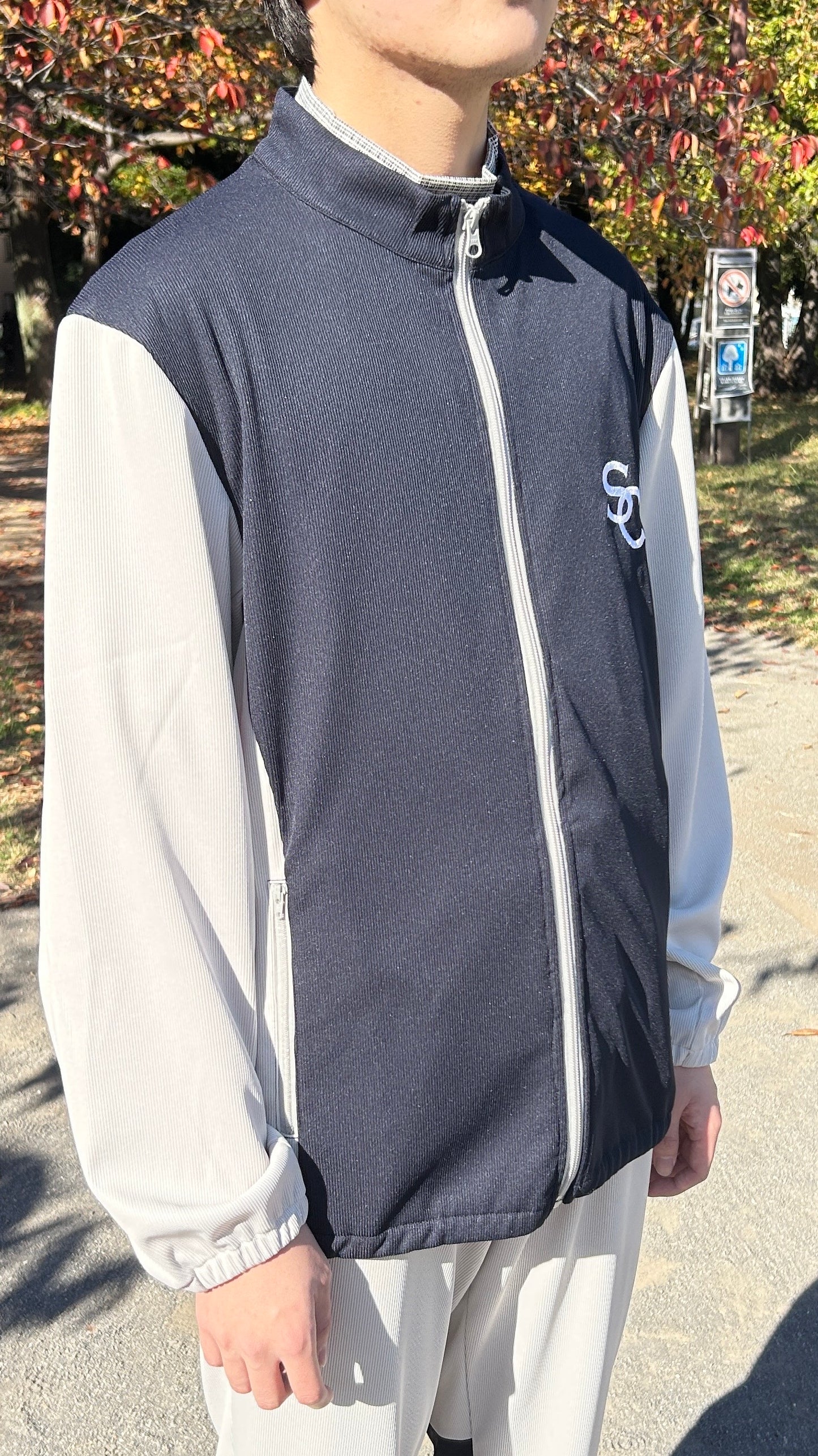 バイカラージップブルゾン01