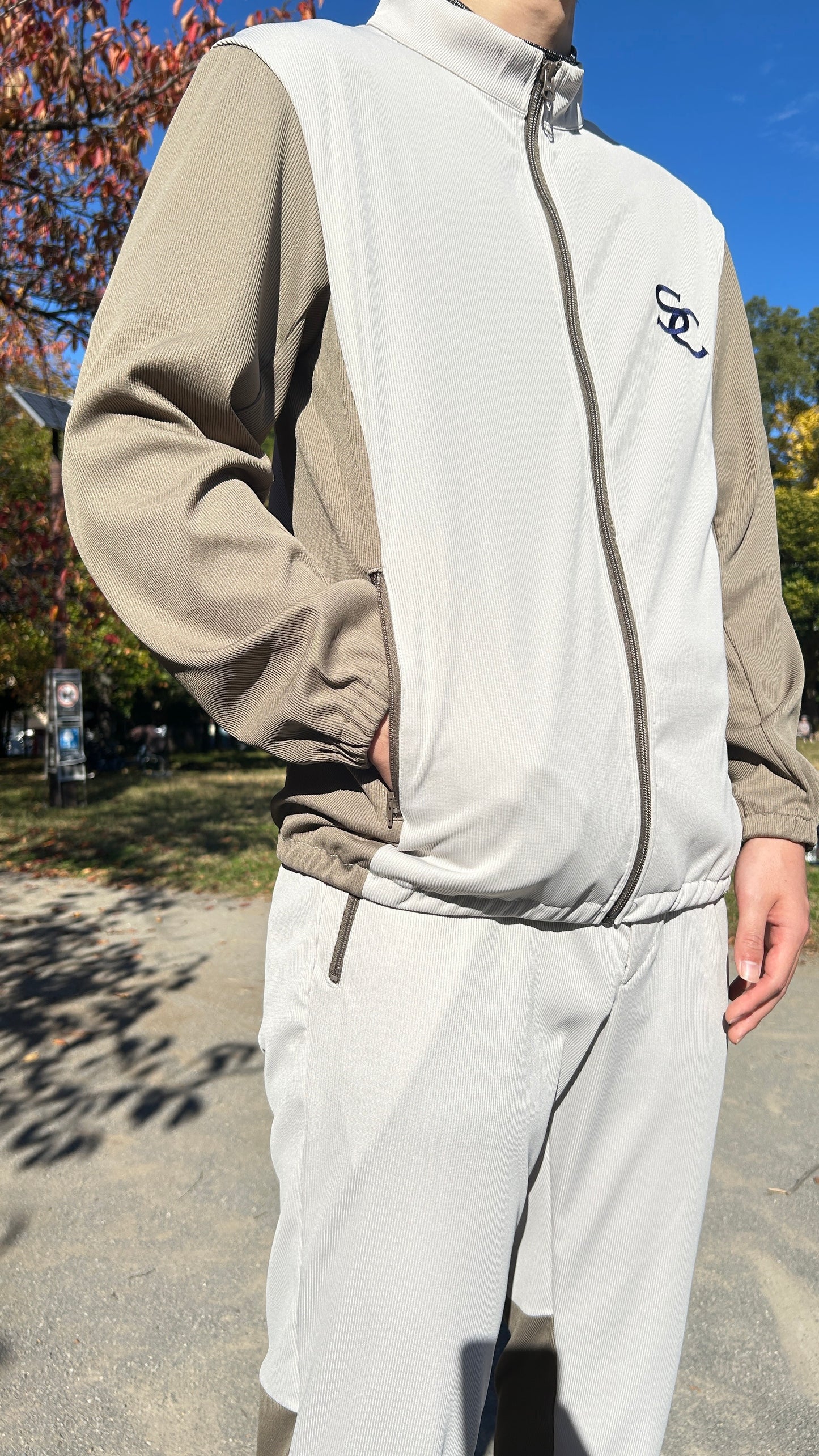 バイカラージップブルゾン01