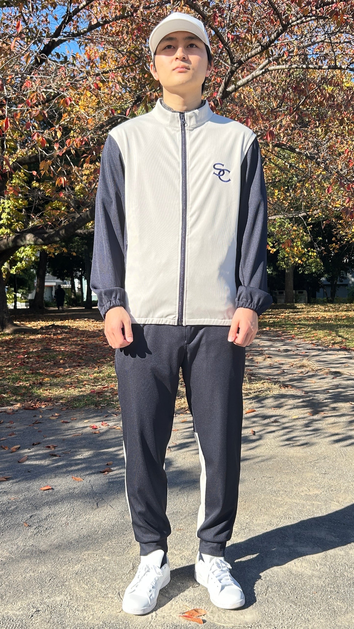 バイカラージップブルゾン01