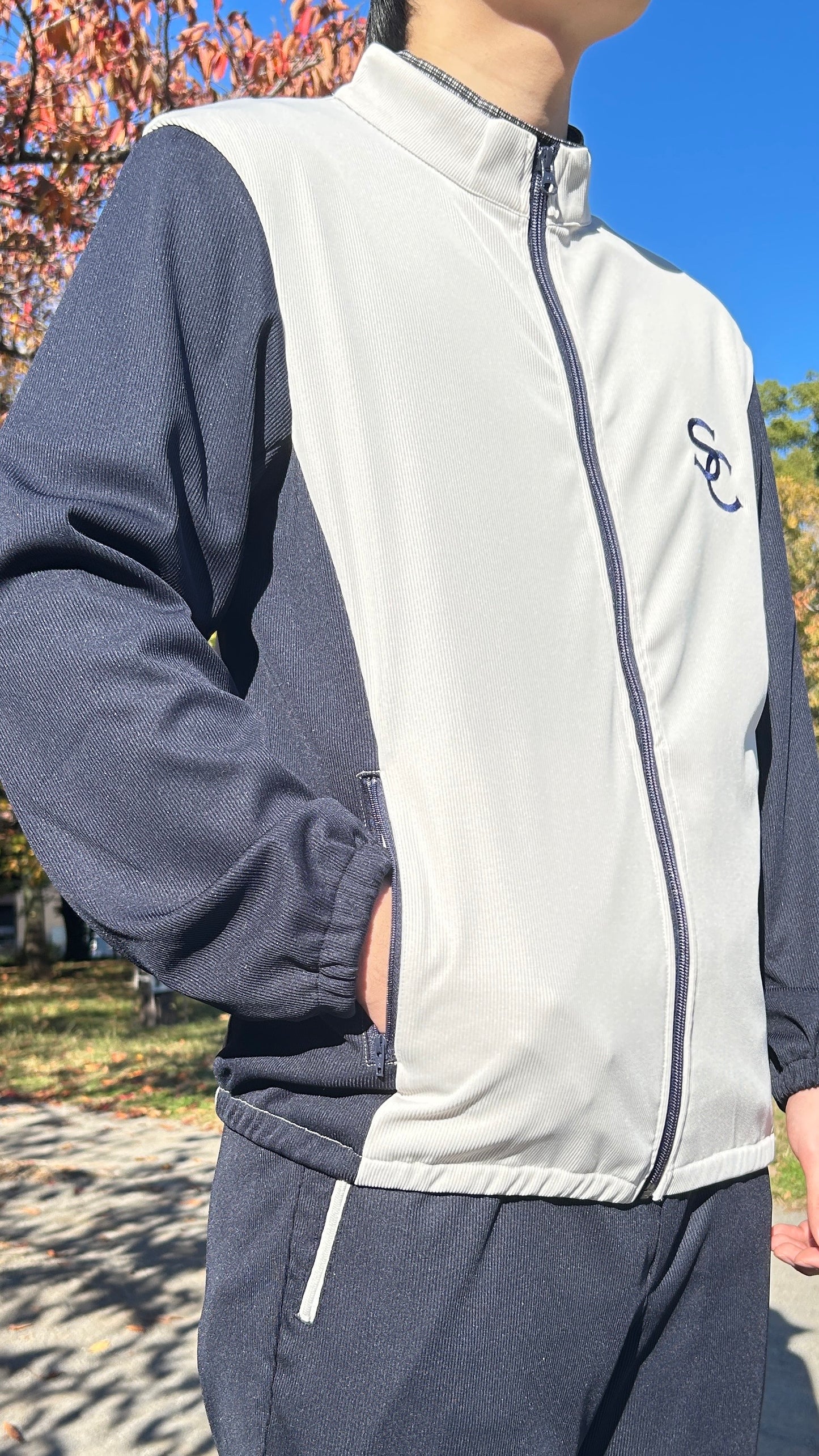 バイカラージップブルゾン01