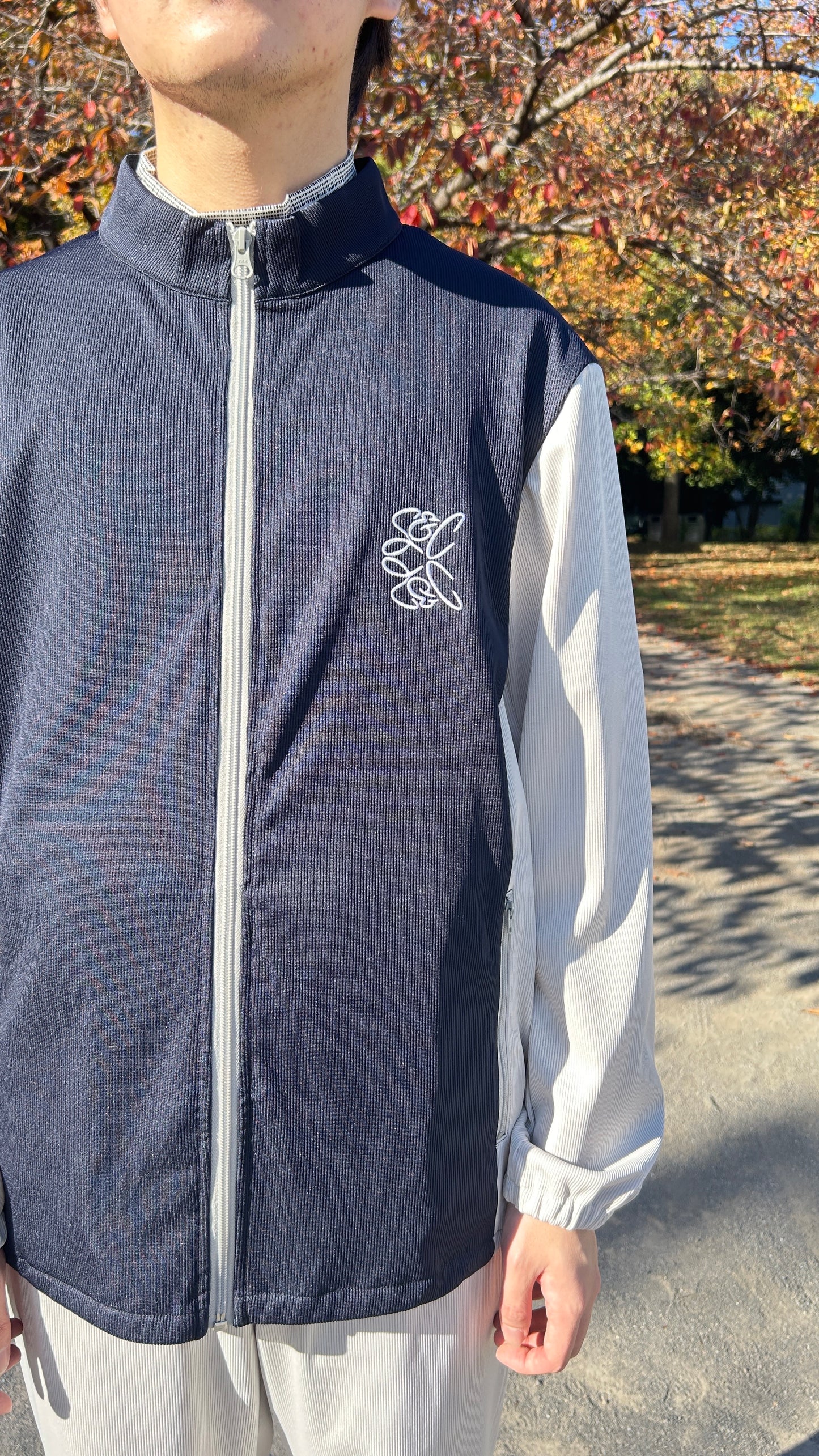 バイカラージップブルゾン02